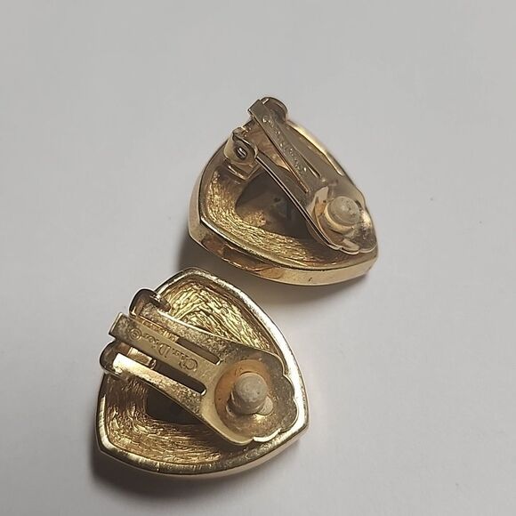 Vintage Christian Dior Blue Cluster Earrings Regal Statement Pave 3/4” CLIP - Picture 5 of 6